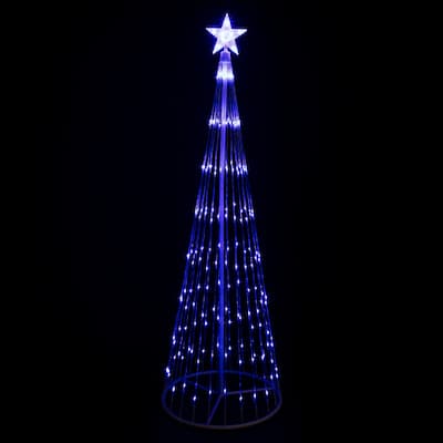 LED Lighted Christmas Cone Tree Outdoor Decoration - 9' - Blue