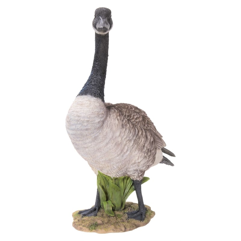 19.75" Standing Canada Goose Outdoor Garden Statue