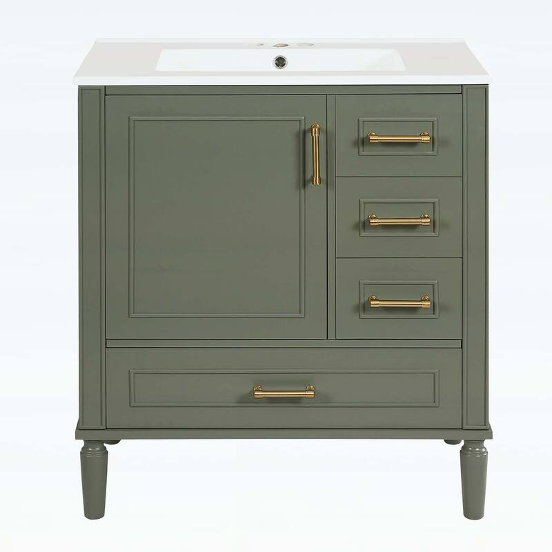 Bathroom Vanity with Ceramic Sink,Soft-Close Door,Multiple Drawers,and Ample Storage for Modern Bathrooms