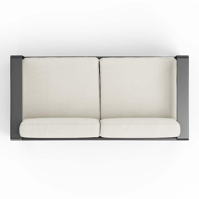 Maya Bay Aluminum Outdoor Loveseat with Cushions by Christopher Knight Home
