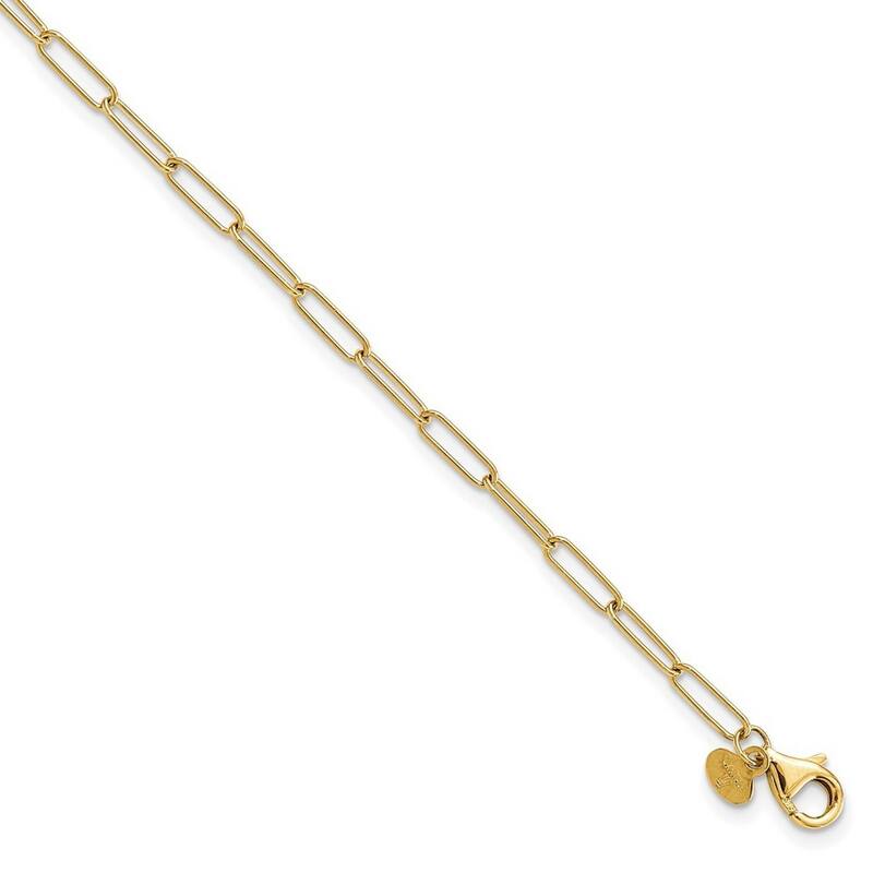 Curata 14k Yellow Gold Polished 2.6mm Paperclip Link Bracelet Options: 7" 8"