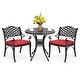 preview thumbnail 13 of 25, Nuu Garden Outdoor 2-Person Cast Aluminum Bistro Set with Cushions