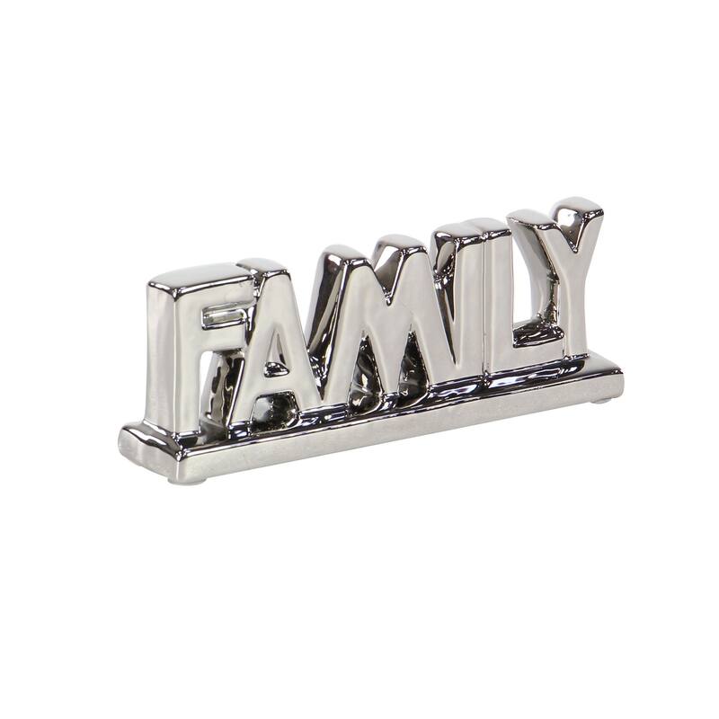 The Novogratz Multi Colored Porcelain Family Decorative Sign (Set of 2) - 8 x 2 x 3
