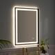 Wall Mounted Back Light Bathroom Framed LED Mirror Anti- Fog With Dimmable Light Touch Sensor And Memory Function