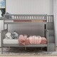 preview thumbnail 4 of 8, Gray Twin over Full Stairway Bunk Bed with Storage Staircase