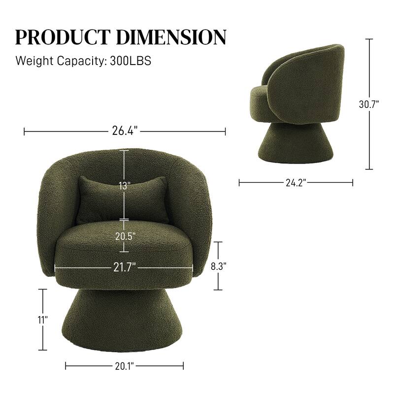 Ouyessir 360 Degree Swivel Cuddle Barrel Sofa Chairs