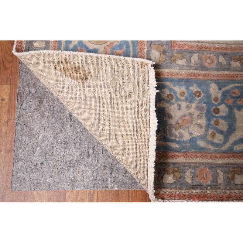 Tabriz Vintage Persian Area Rug Handmade Oriental Blue Wool Carpet - 9'8" x 12'5"