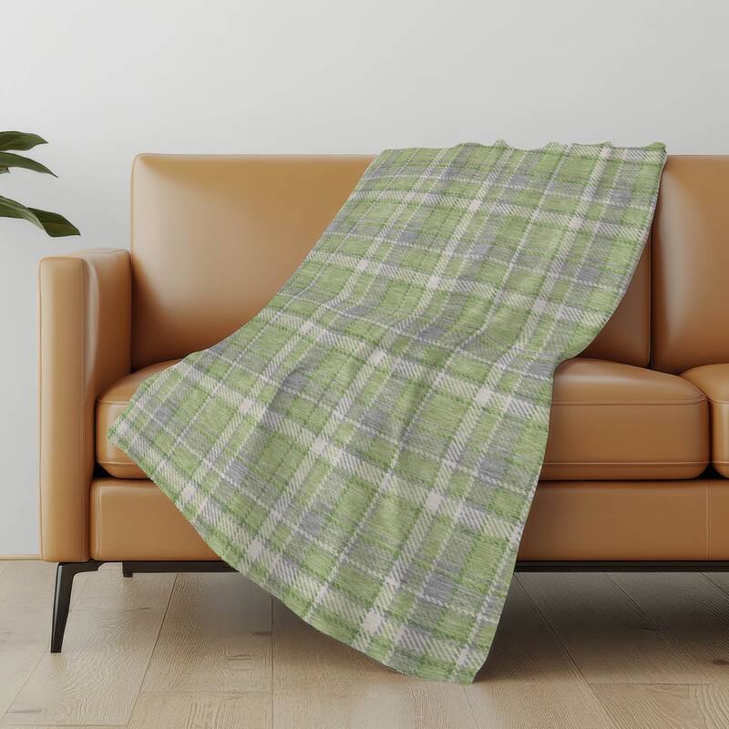 Premium Machine Washable Plaid Sherpa Throw Blanket