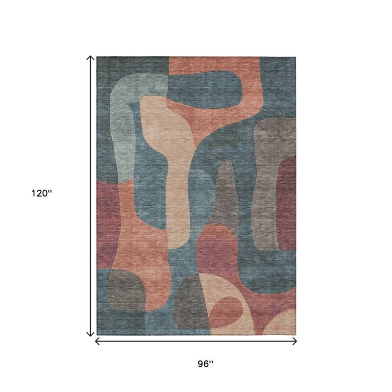 HomeRoots Abstract Transitional Rectangle Outdoor Rug