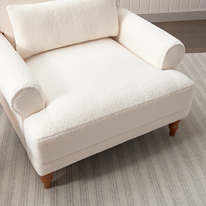 Beige Lounge Chair Reading Chair Armchair Corner Chair