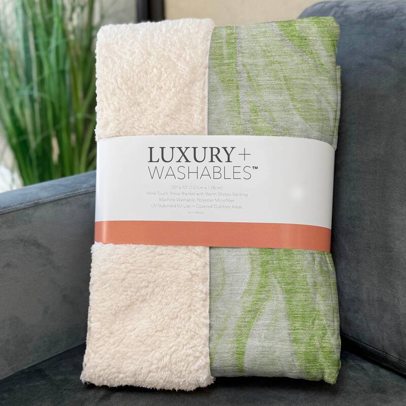 Premium Machine Washable Abstract Modern Sherpa Throw Blanket