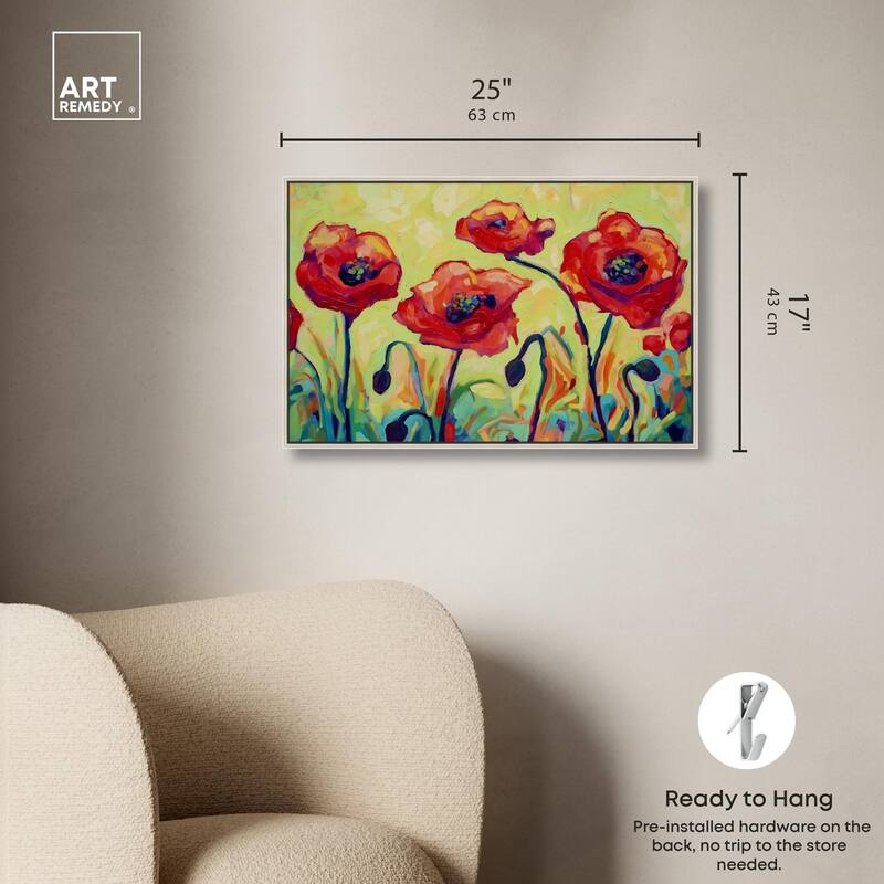 Red Poppy Field II Canvas by Art Remedy