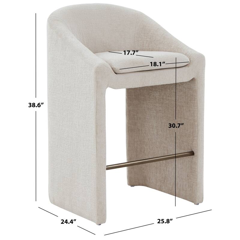 SAFAVIEH Couture Kagan Chenille 31-inch Barstool - 26"W x 24"D x 39"H