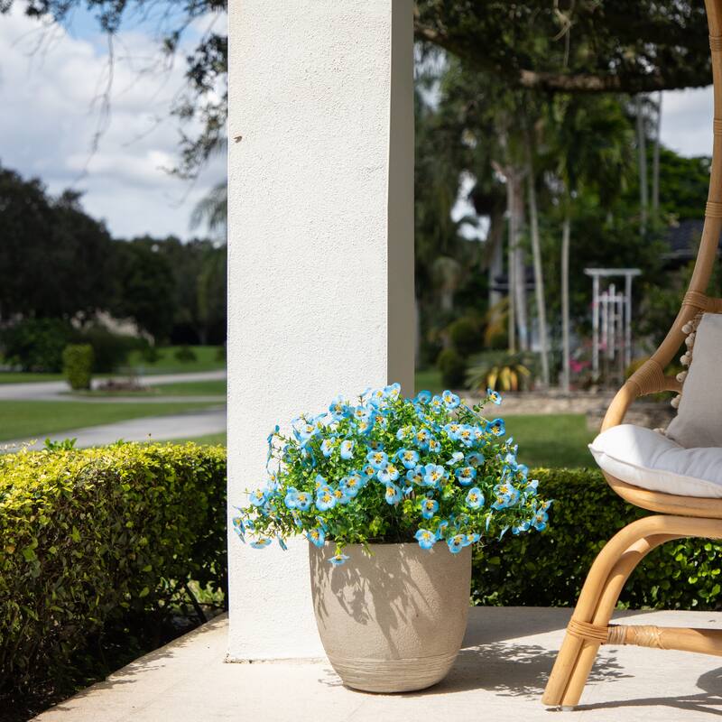 13-in UV Resistant Artificial Pansy Bush (Indoor/Outdoor) - Set of 12