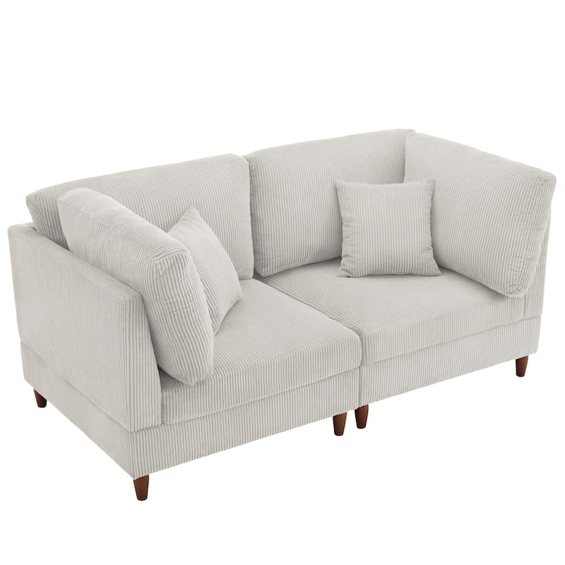 Modern Oversized Modular Corduroy Sectional Sofa Set