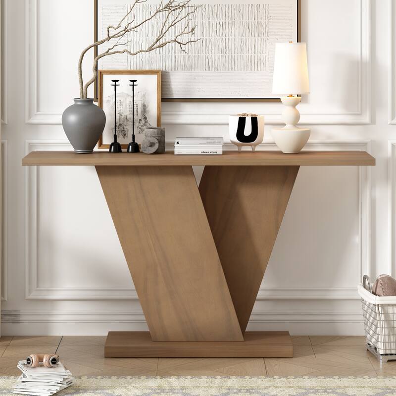 V-shaped Base Entryway Console Table Side Table for Living Room