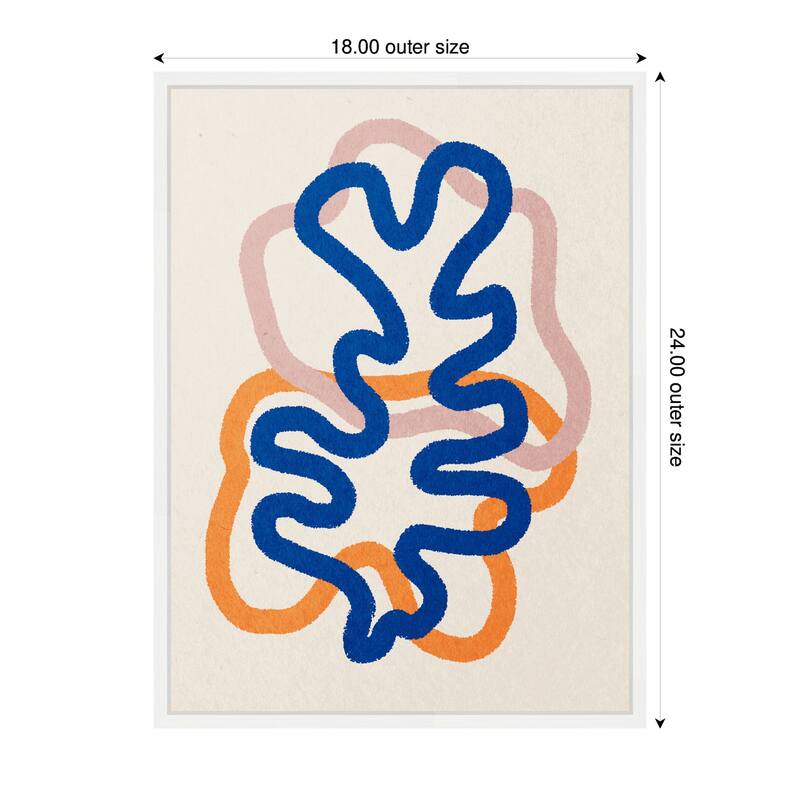 Kate and Laurel Sylvie Abstract Line Art Print 2 Framed Canvas by July Art Prints