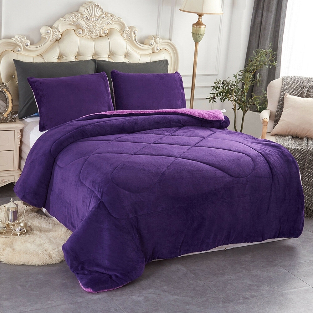 Homieway Large Purple Bed Blankets,Soft Queen Size Blanket for