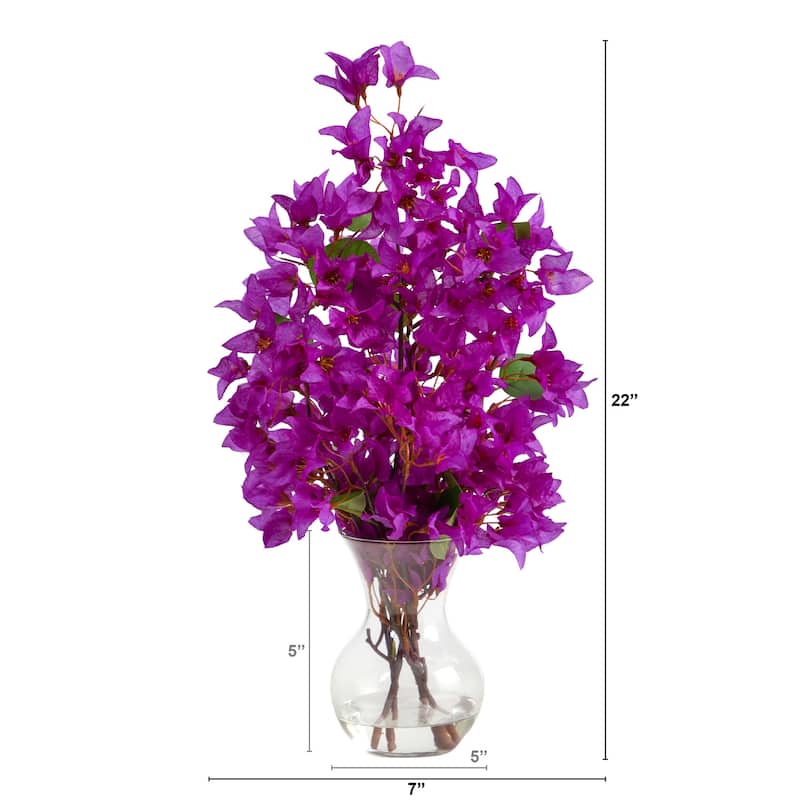 Artificial Flower Arrangement 22 Inch Renaissance Revival Vase Decor - Purple - 7