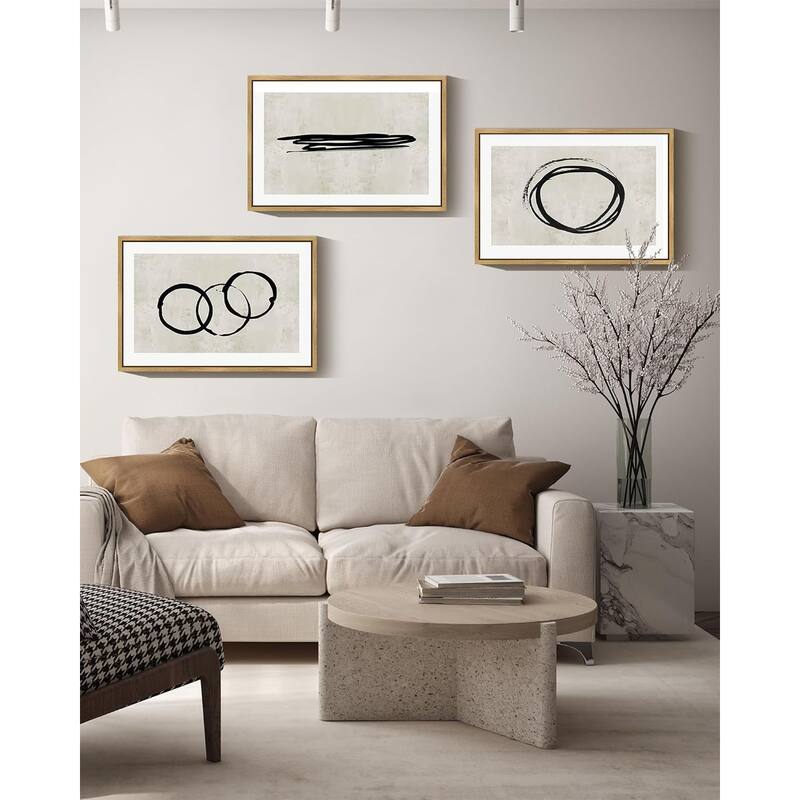 Minimalist Lines Framed Canvas Painting Artwork