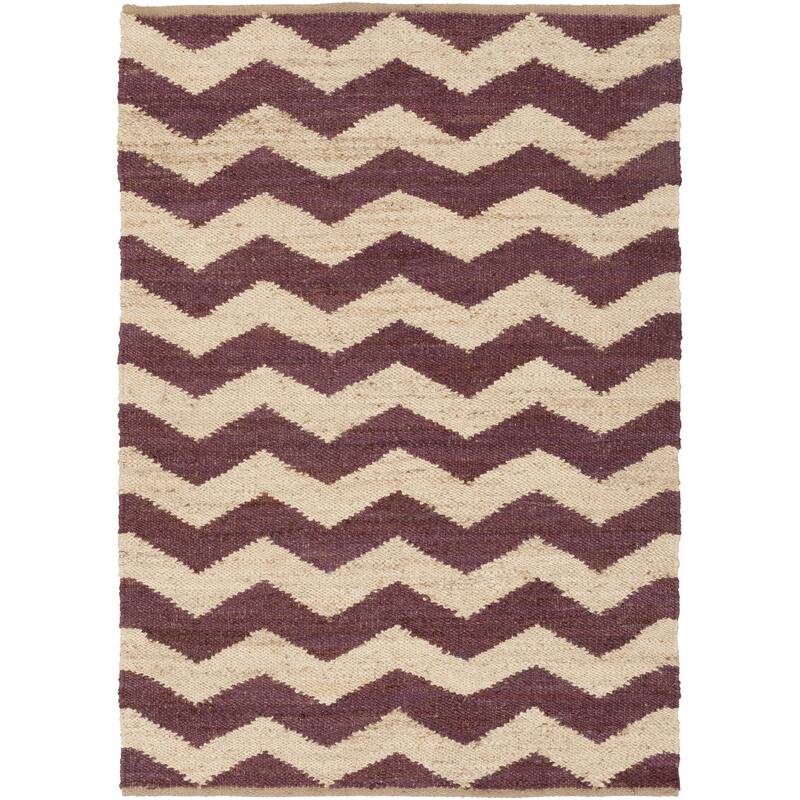 Hand-Woven Henry Natural Jute Chevron Rug
