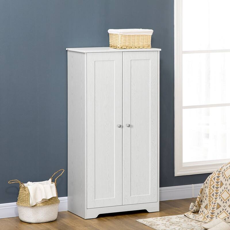 Freestanding Kitchen Pantry with 2 Doors and Adjustable Shelves