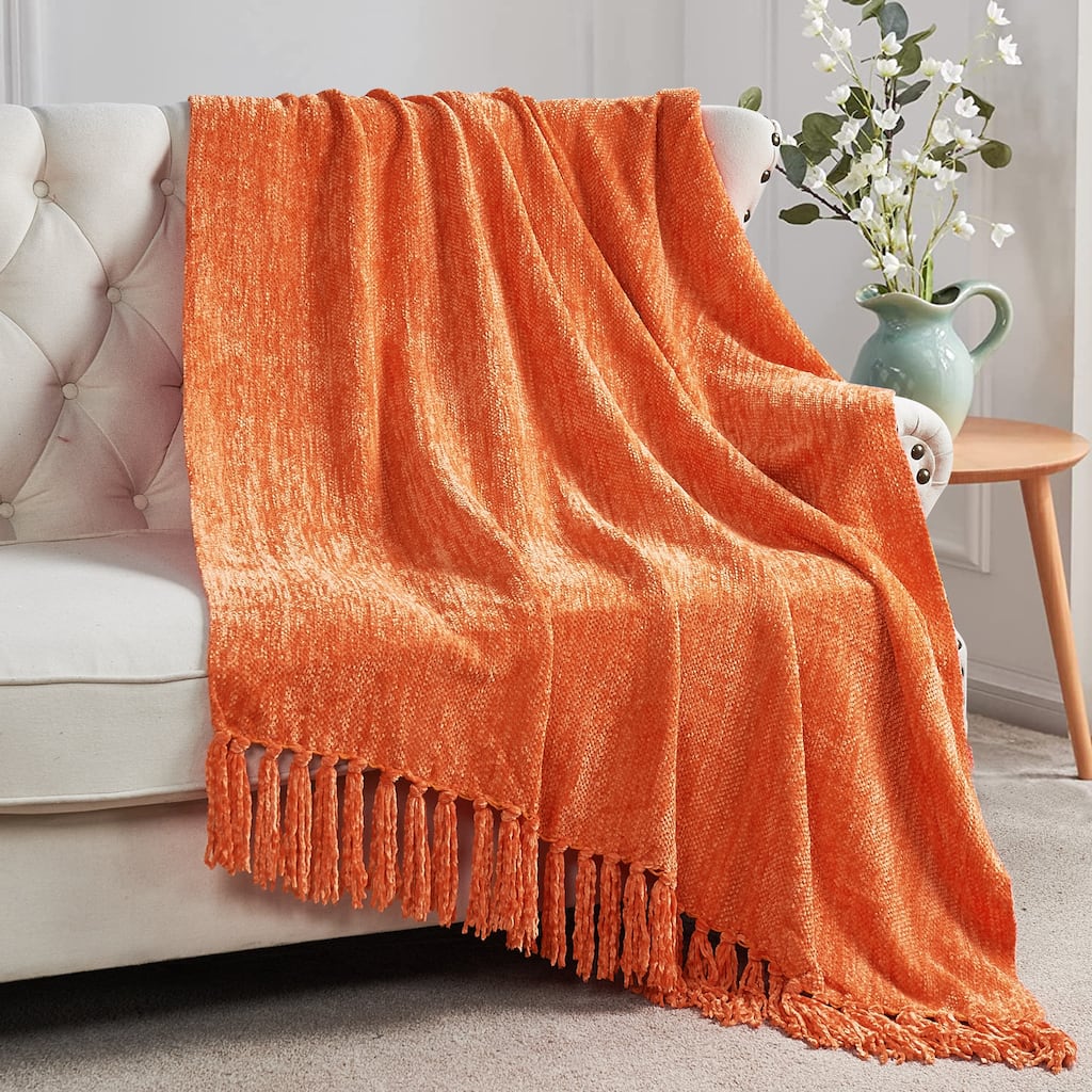 Crystal Chenille Knitted Throw