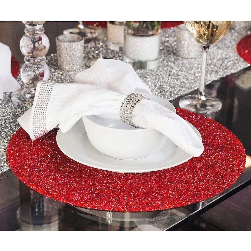 Sparkles Home Luminous Round Rhinestone Placemat