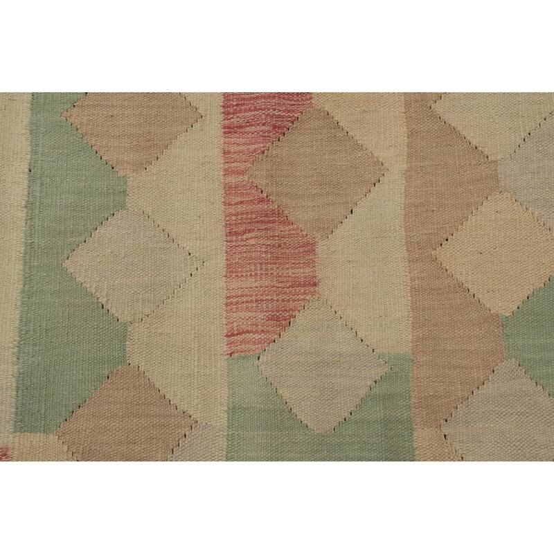 Hand Woven Oriental 100% Wool Carpet Southwestern Modern Multi-Colored Kilim Area Rug - 8' 11'' X 5' 10''