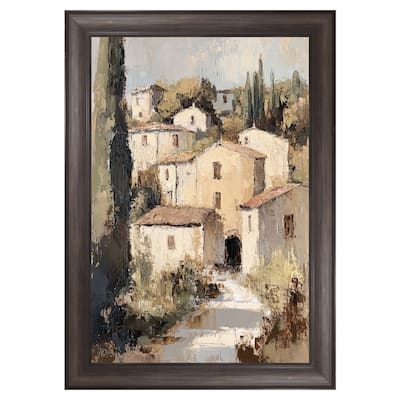 Masterpiece Art Gallery| Stacked Village by Petals Prints Design - Framed Canvas Art Print