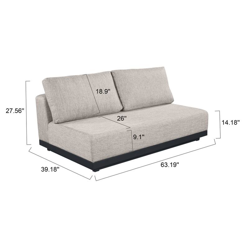Oslo Aluminum Outdoor Upholstered Loveseat
