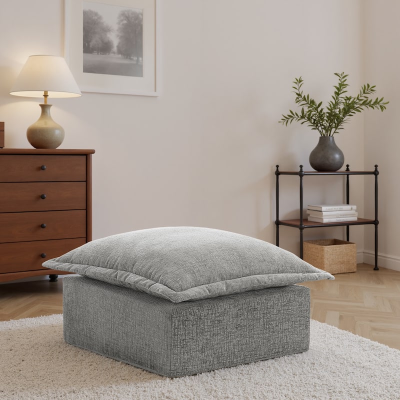 Comfy Cloud Chenille Upholstered Modular Sectional Ottoman