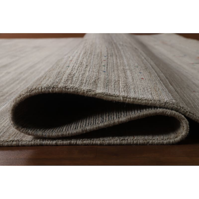 Striped Wool Gabbeh Indian Area Rug 9x12 - 9' x 12'