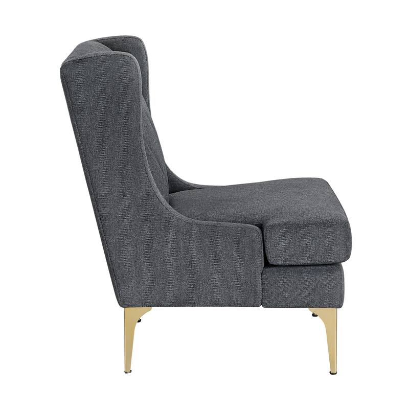 Margo 28" Chenille Accent Chair - Brushed Gold Finish Metal Legs