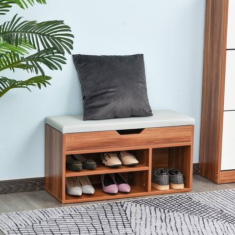 HOMCOM Sturdy/Stylish Shoe Organizer with 2-Tier Rack for Storing Shoes, Socks and Ect with High-Quality Material, Brown