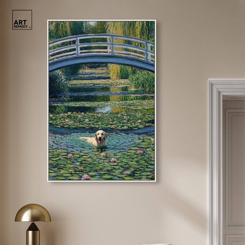 The Pond Under the Bridge Canvas by Art Remedy
