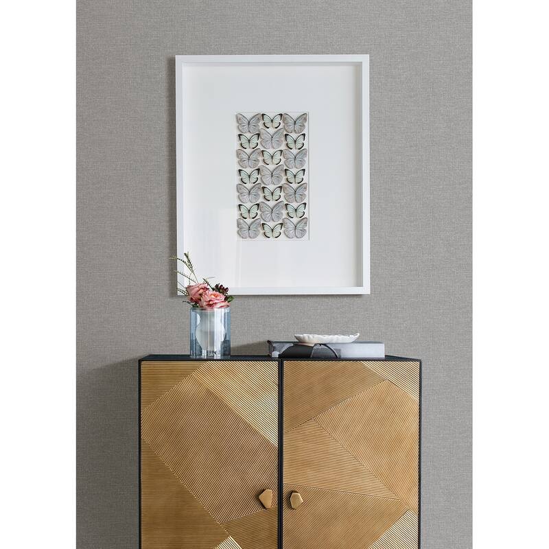 Brewster Glen Dark Grey Linen Wallpaper