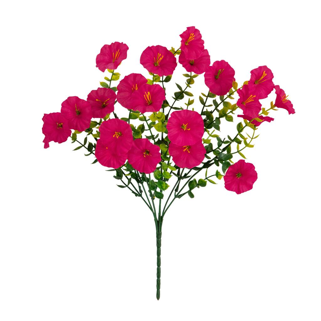 14-in UV Resistant Artificial Morning Glory Bush - Set of 12