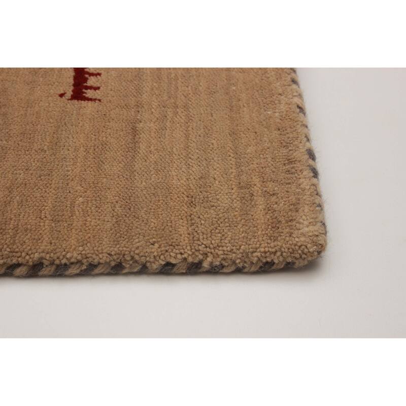 Kashkuli Gabbeh Beige Rug 2'5" x 6'5" - 2'5 x 6'5