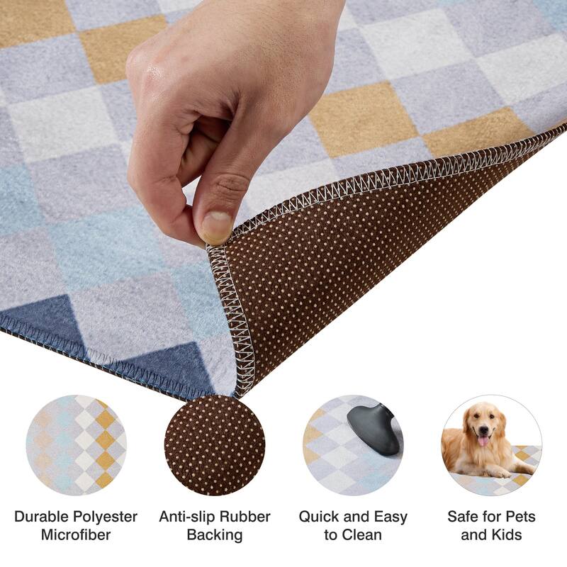 Indoor Door Mat, Front Back Outdoor Mat Rubber Backing, Low-Profile Entrance Rugs, Absorbent Resist Dirt Doormats Inside Doormat