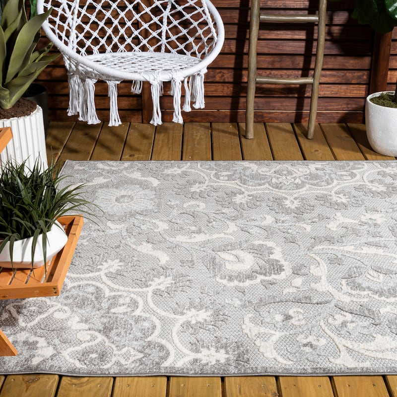 JONATHAN Y Cassis Modern Medallion High-Low Indoor/Outdoor Area Rug