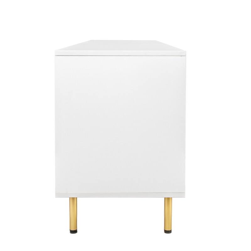 Modern warm white TV cabinet for 80 inch TV Stands, for Living Room Bedroom