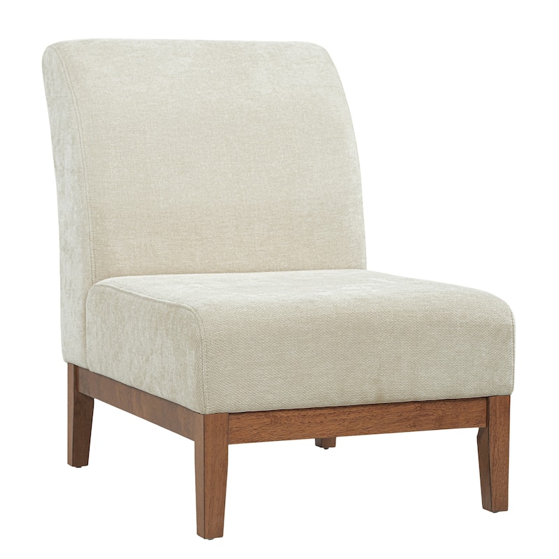 Darcy Brown Leather Slipper Chair by Christopher Knight Home - 24.50" L x 34.25" W x 34.00" H