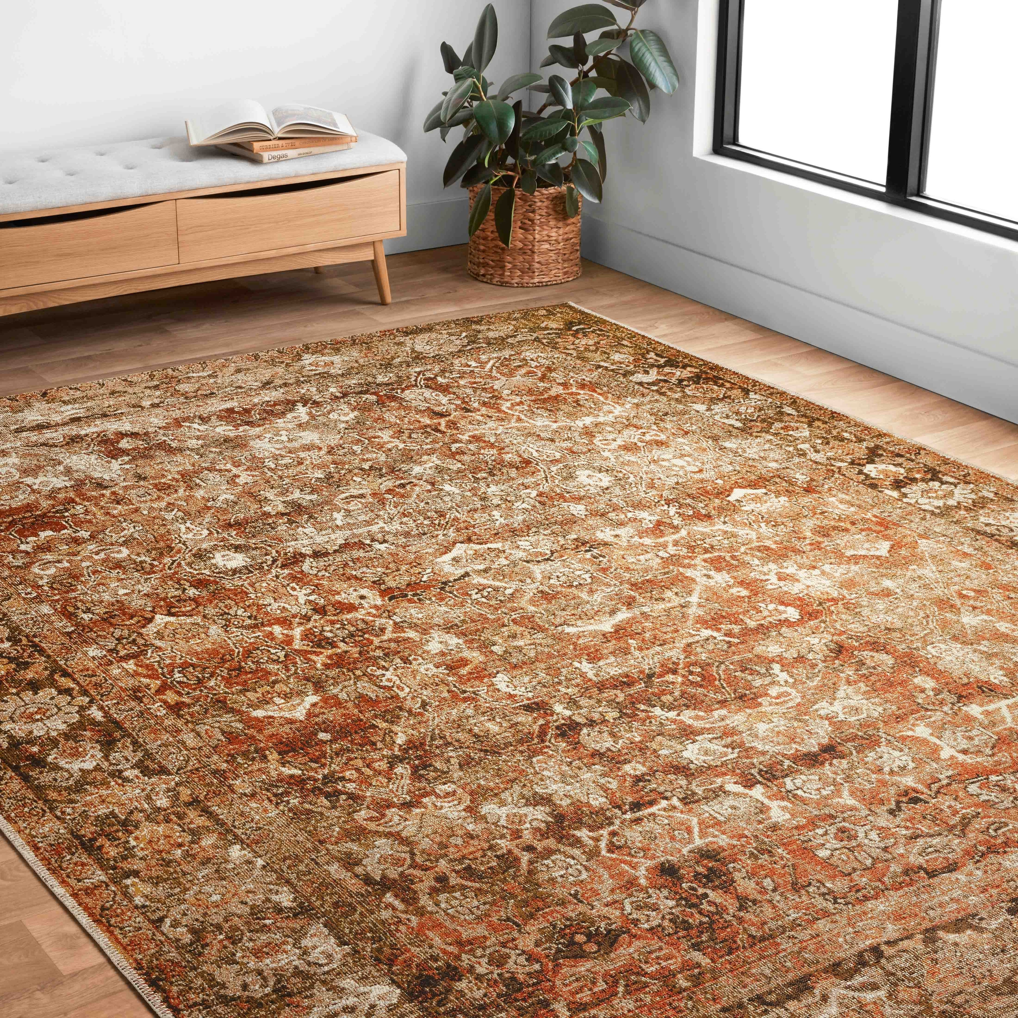 tobacco rug Alexander Home Luciano Rust/ Tobacco Oriental Indoor/ Outdoor Distressed Rug  - Bed Bath & Beyond