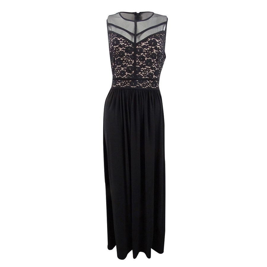 nightway illusion sequined lace gown