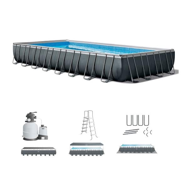 slide 2 of 8, Intex 32' x 16' x 52" Rectangular Ultra XTR Frame Above Ground Swimming Pool Set - 32 ft x 16 ft x 52 in