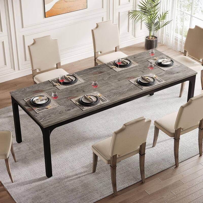 78.7" Rectangular Dining Table, Wood Kitchen Table for Home, Restaurant, Cafe, Office, Apartment, Bakery