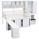 preview thumbnail 4 of 13, Full Size Loft Bed with Built-in Wardrobe, Mobile Workstation, and Storage Staircase,Efficient Space