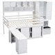 preview thumbnail 45 of 54, Wooden Low Loft Bed Frame with Desk, Wardrobe & Big Storage