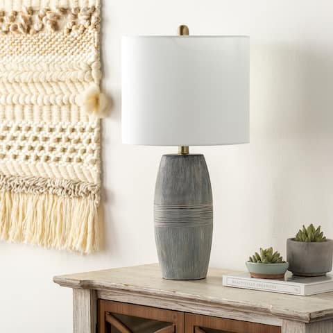Artistic Weavers Ming Modern Ceramic Glazed Grey Table Lamp - 24"H x 12"W x 12"D